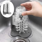 2 в 1 присоска для кружки напитков, вина, инструменты для уборки кухни, скребок для чашек, стеклянная фотощетка, кухонные аксессуары для раковины