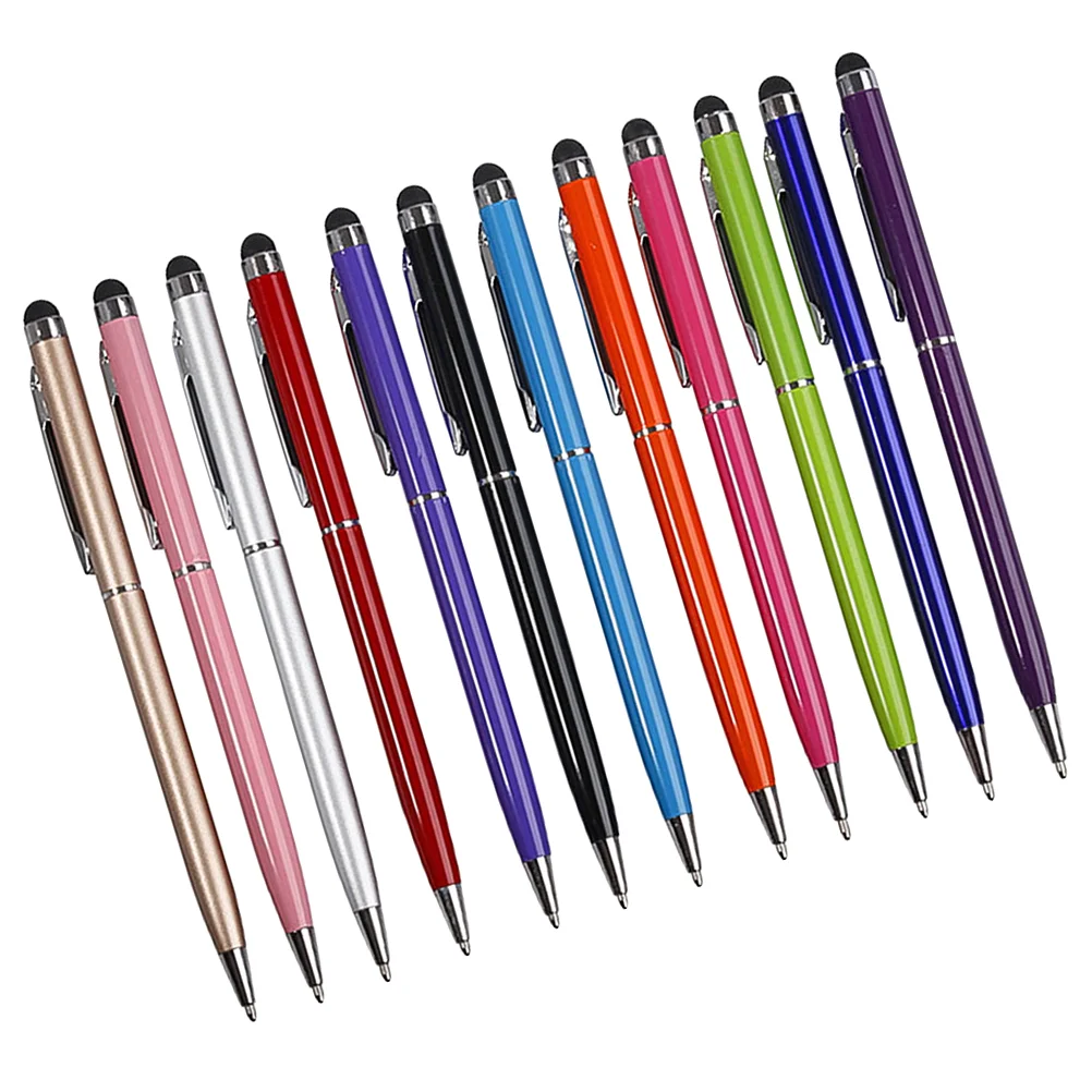 

12pcs Ballpoint Pen 2 In 1 Capacitive Stylus Drawing Pen for