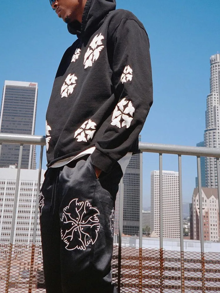 Свободный свитшот готический модный костюм с принтом из пенопласта Мужской и