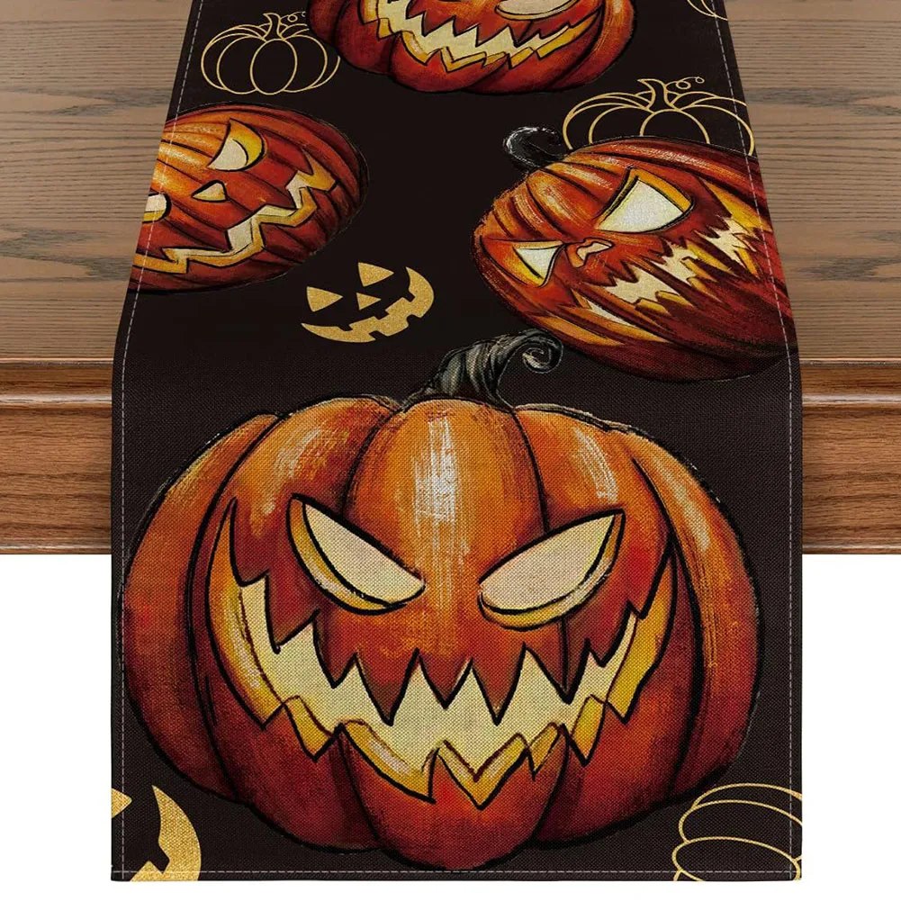 

Tablecloth Halloween Table Decoration Table Runner Tablecloth Pumpkin Spider Web Skull Table Decoration & Accessories