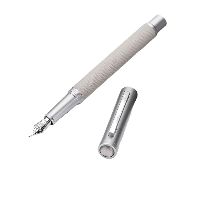 

Fountain Pen Ink Full Metal Clip Pens Stainless Steel Black White Classic Fountain-Pen Nib 0.5mm School Office Supplies