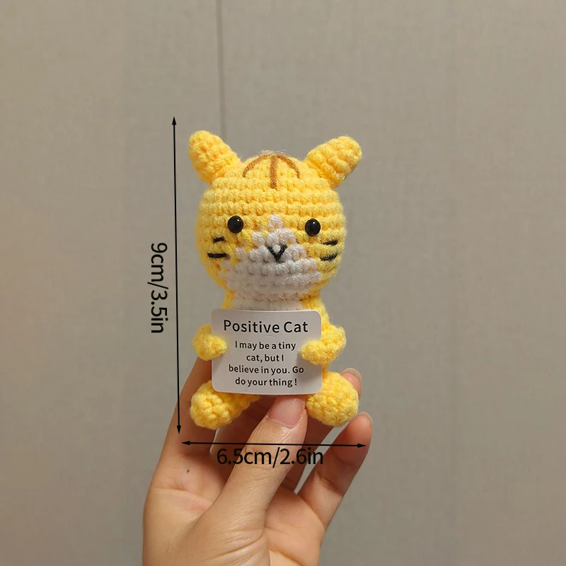 Положительная вязаная крючком кукла-кошка с картой декор для домашней комнаты