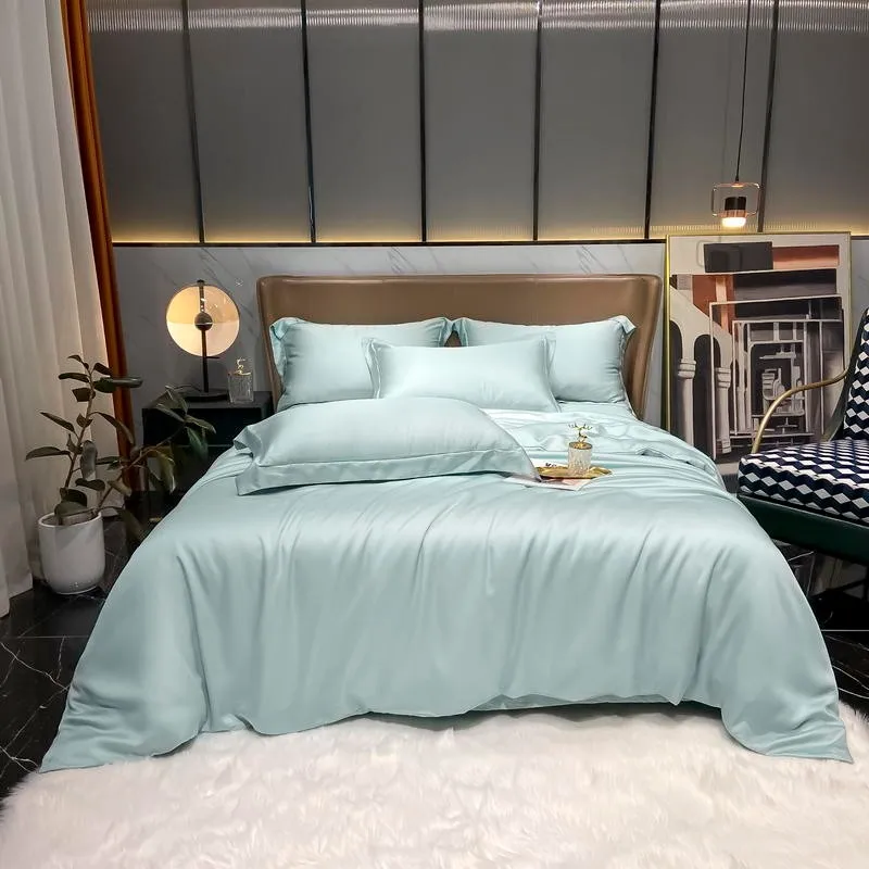 

100% Tencel Lyocell, шелковистый мягкий, гладкий, дышащий комплект постельного белья, пододеяльник, простыня, наволочки, двойная королева, King size, 4 шт.