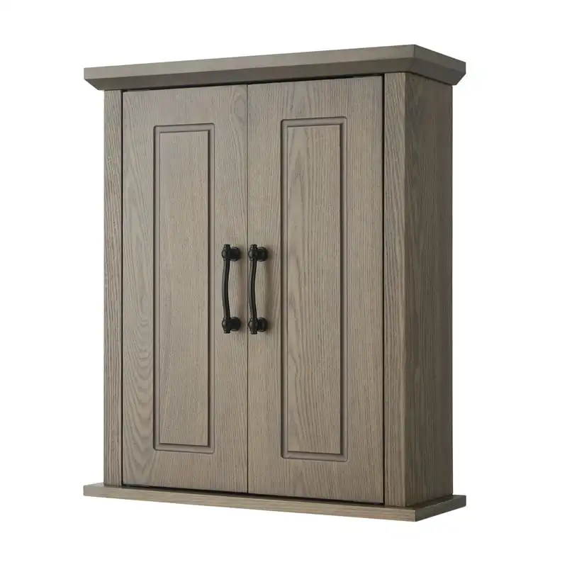 

Farmhouse Wooden Wall-Mount Removable Cabinet, Salt Oak