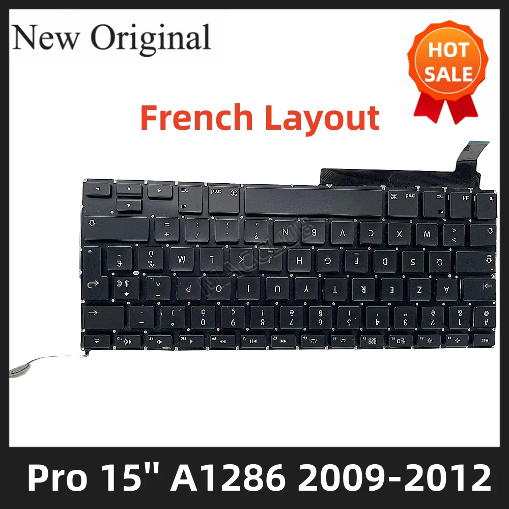 A1286 Клавиатура с раскладкой French France UK для Macbook Pro 15 дюймов 2009 2010 2011 2012 EMC 2255 2324 2325 2353