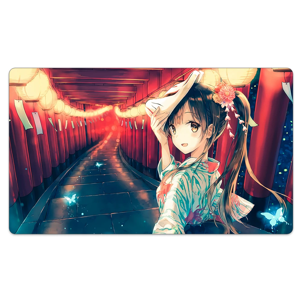 

Игровой коврик из аниме «девочка» для настольных игр, нескользящий, с шумоподавлением, из натурального каучука, совместим с играми для торговых карт + Портативная сумка на шнурке