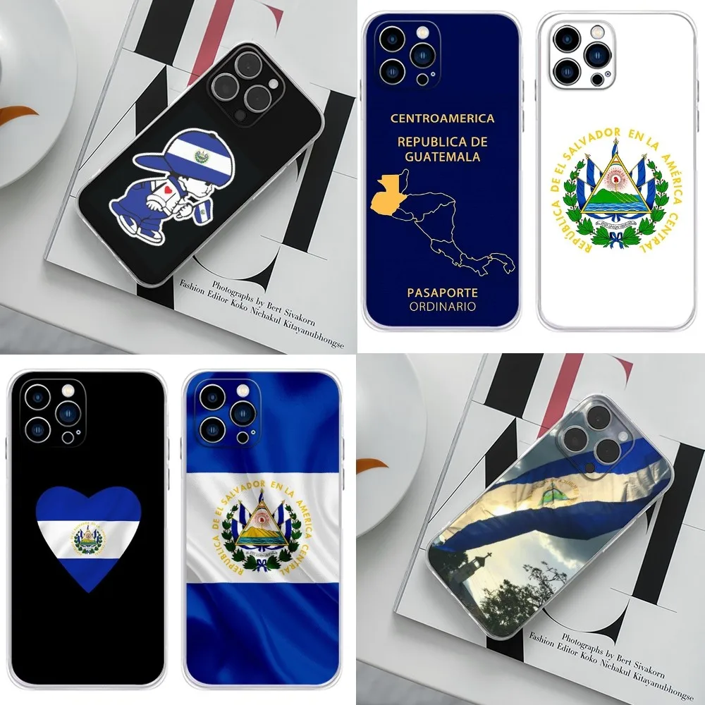 El salvador flag passport Phone Case For iPhone 16 15 14 13 12 11 Plus Pro Max XR XS X 7 8 SE Mini Silicone soft shell
