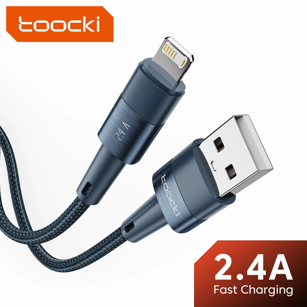 

USB-кабель Toocki со светодиодной подсветкой, Тип C, 2,4 А, шнур для быстрой зарядки для iPhone 14, 13, 12, 11 Pro Max, Xs, X, 8, 7, 6 Plus, USB-кабель для передачи данных с ...