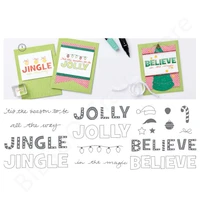 jingle clear stamps diy crafts scrapbooking handmade embossing stencils decoration greeting card 2022 new no metal cutting dies