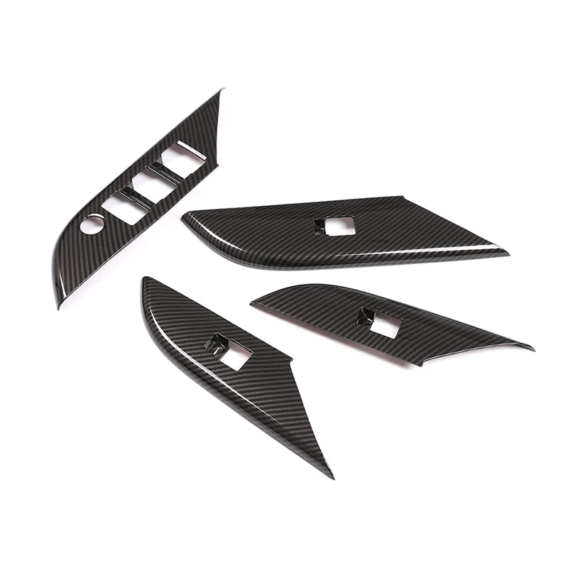 

NEW-Car Door Armrest Window Switch Panel Cover Trim For Toyota Hilux 2015 2016 2017 2018 2019 2020 2021 (ABS Carbon Fiber)