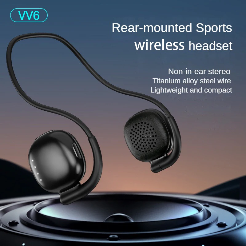 

SK VV6 Sports Wireless Bluetooth Headphones Ear Hook Earphones Waterproof Headset With Mic True Stereo Super Bass HIFI Earbuds