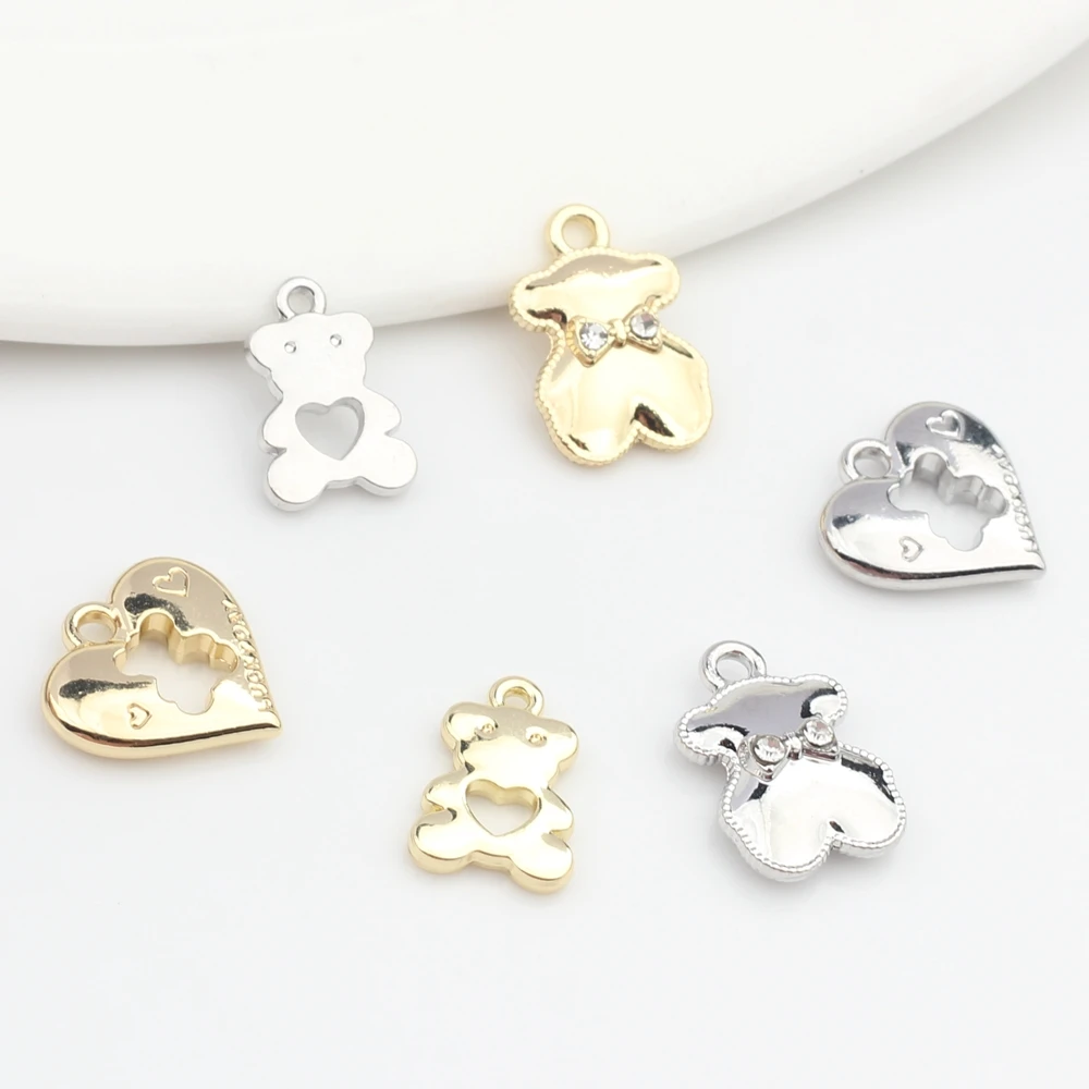 

10 шт./партия, подвеска-медведь из цинкового сплава