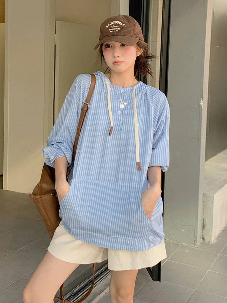 Женская рубашка с длинным рукавом Повседневная Свободная в стиле ретро