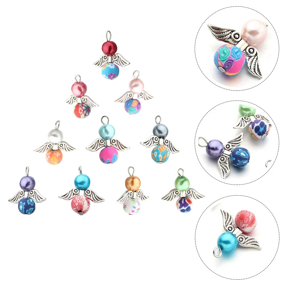 

Pendants Diy Pearl Jewelry Wing Charm Charms Accessories Bracelet Baptism Pendant Angel Imitated Dangle Mixed Jewelries Alloy