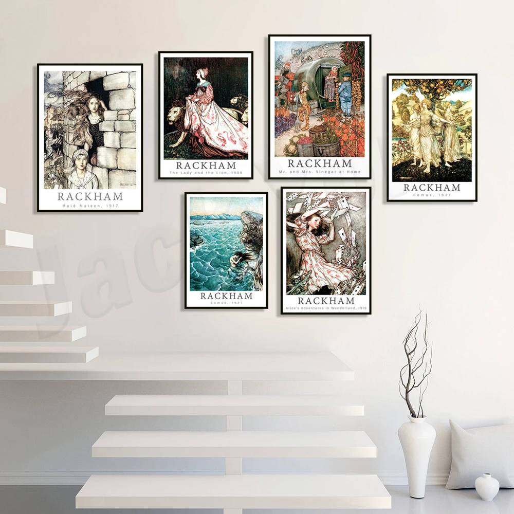 Принт Питер Пэн Артура Рэкхэма в садах Кенсингтона Шипрейк и море плакат Рекхэм