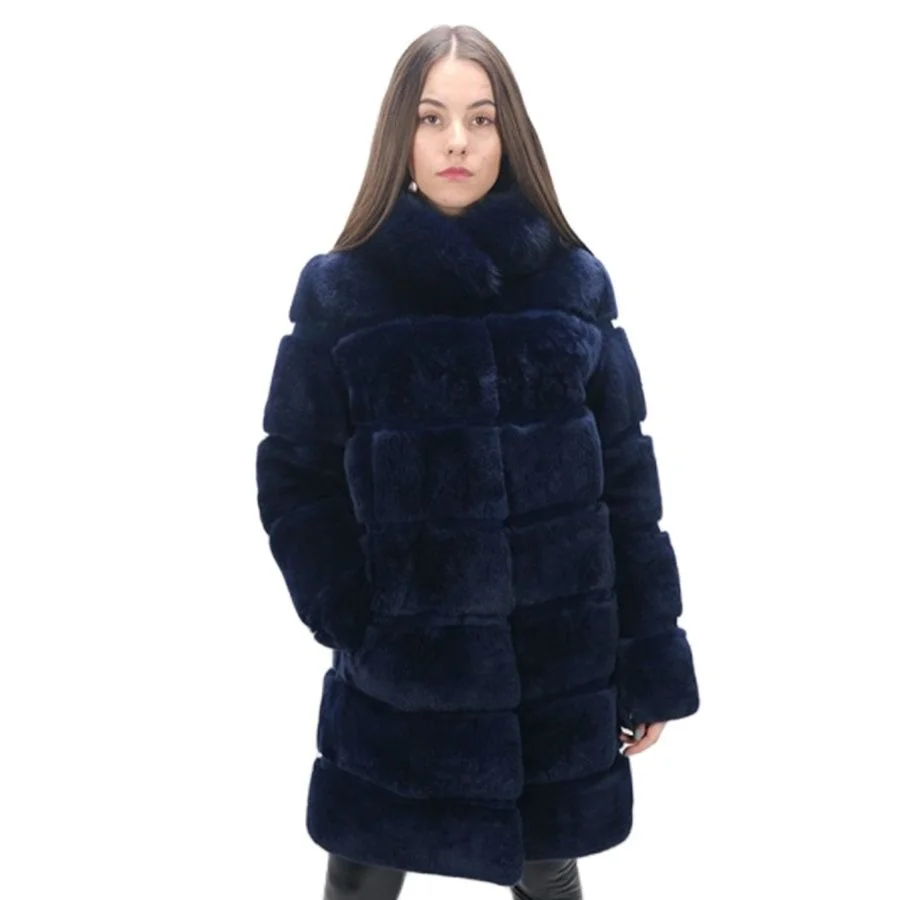 

Best Selling Coat Women Natural Fur Jacket Wool Blend Overcoat Autumn Cardigan Fashion