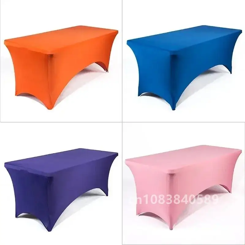 4/5/6/8FT High Stretch Tablecloth Wedding Party Beauty Massage Elastic Hotel Birthday Table Cover Rectangular Cloth