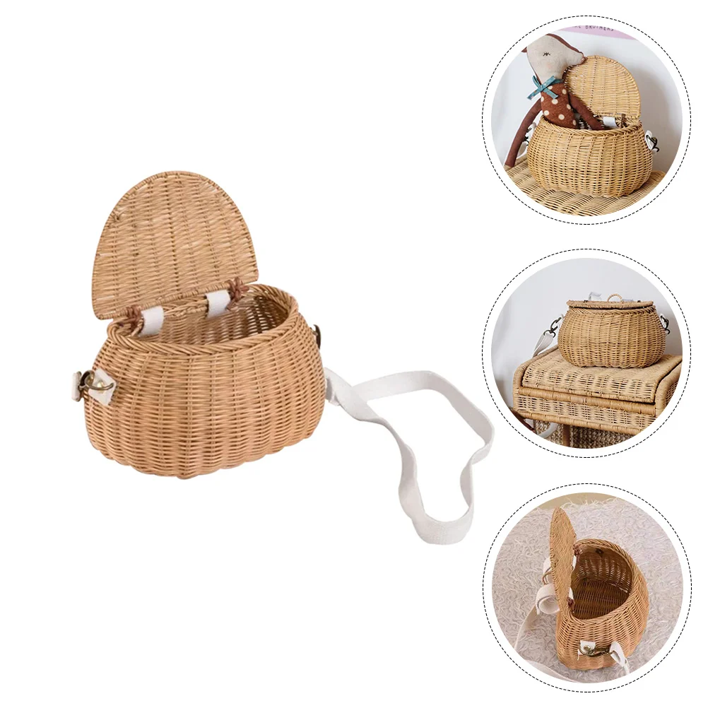 

Basket Bike Scooter Children Rattan Front Backpack Wicker Kids Cycling Cover Picnic Woven Toddler Baskets Handlebar Carrier Pet