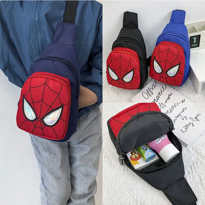 Children's Backpack Boys New Fashion Cartoon Anime Hero Chest Bag Baby Travel Leisure Mobile Phone Storage Messenger Bag Kids