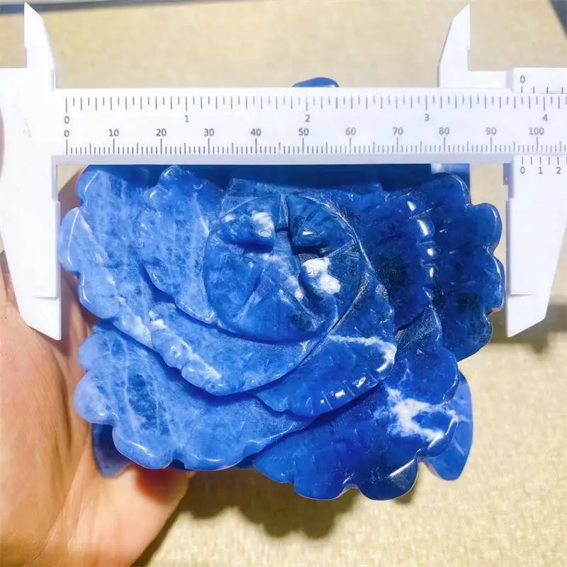 9 5 см натуральный синий кальдалитовый Хрустальный цветок резьба рейки