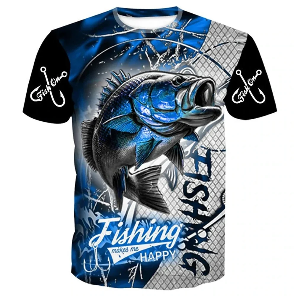 

Streetwear Fishing 3d Print T Shirt For Men Summer Men'S T-Shirt Retro Summer Fashion Short Sleeve Top Casual Vintage T-Shirt