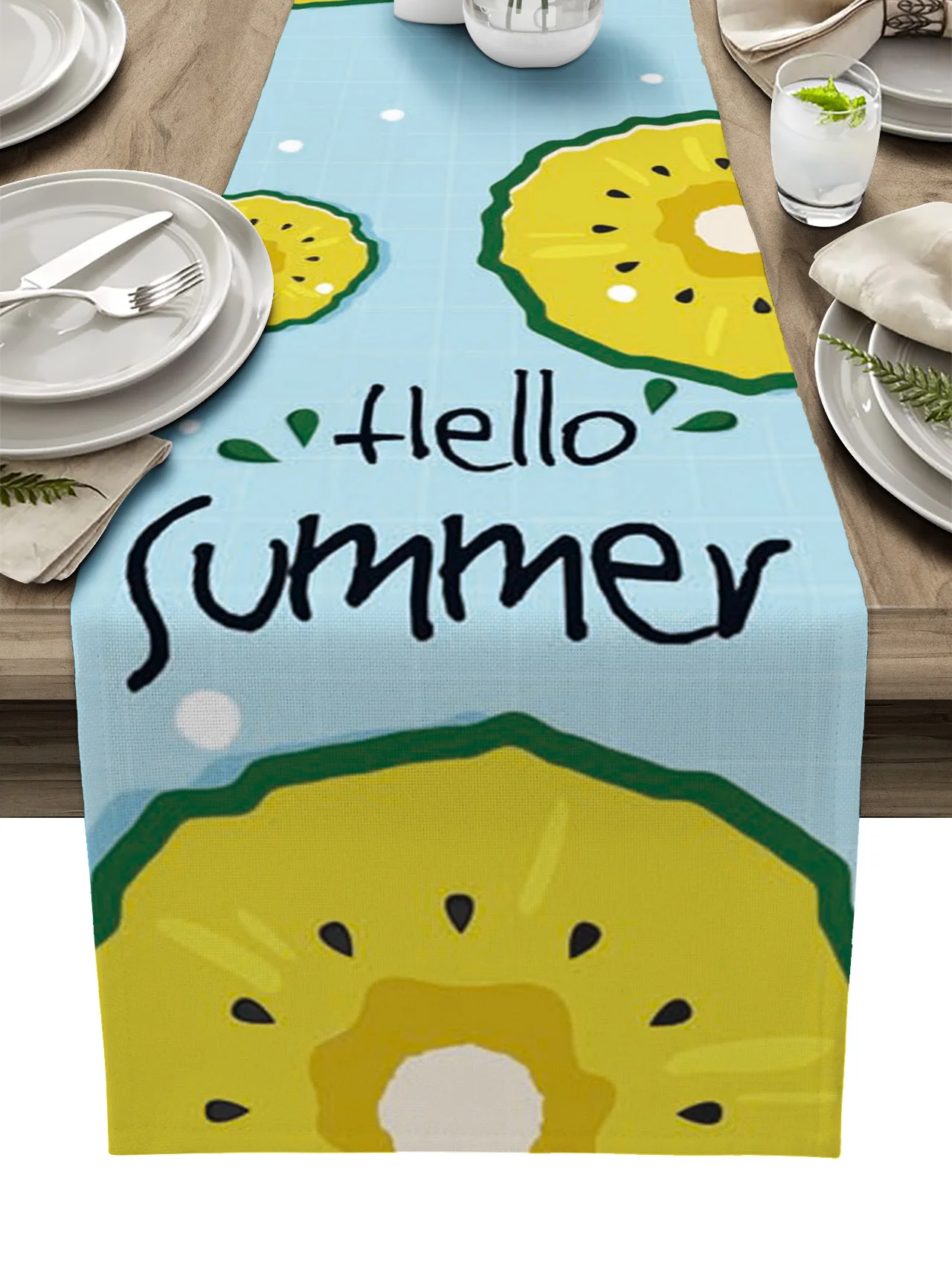 

Скатерть с принтом в виде ананаса, модная летняя Декоративная скатерть для обеденного стола, кухни, гостиной, ресторана, кафе