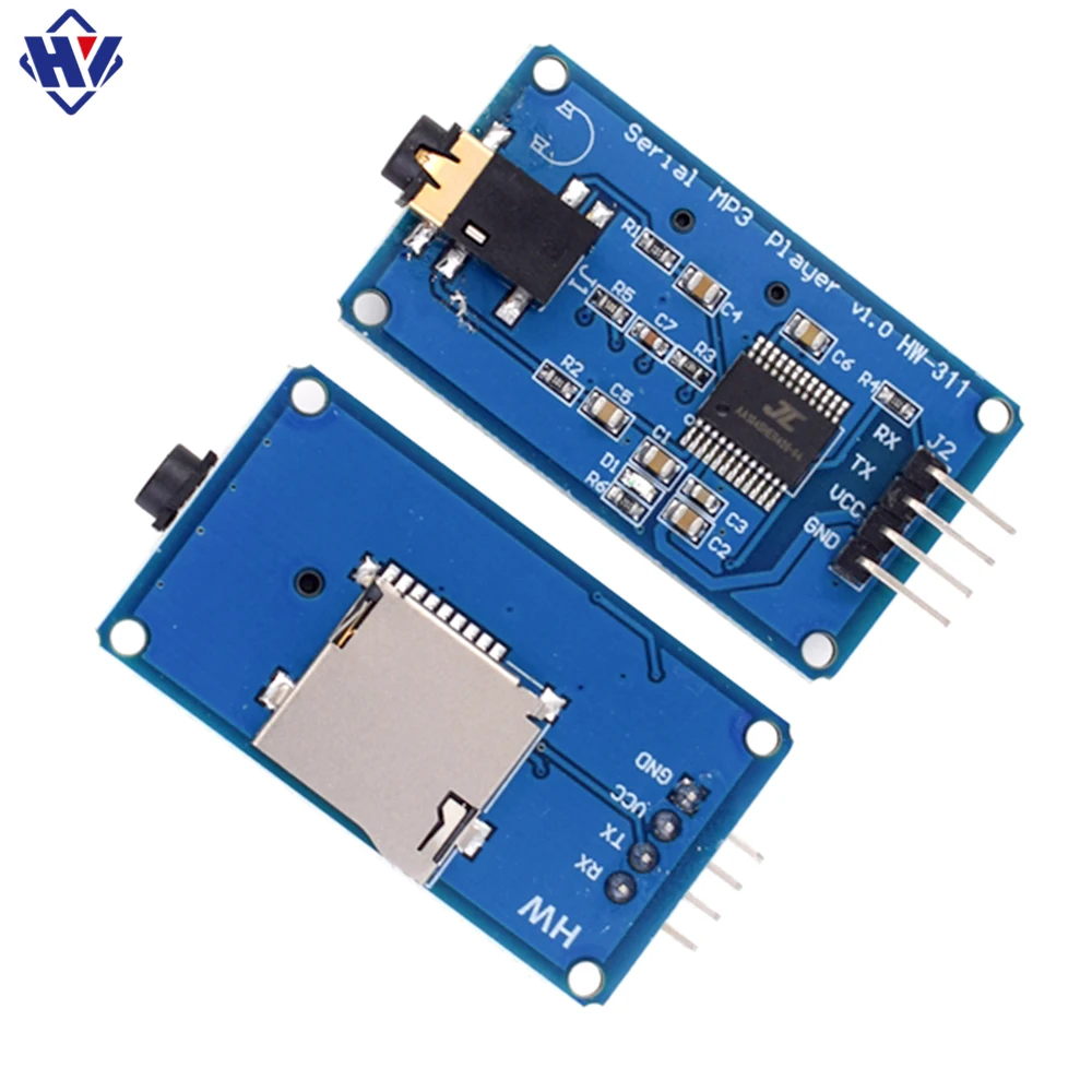 

YX5300 MP3 player module, player module, voice serial port control music module, TF card slot support, suitable for Arduino nano