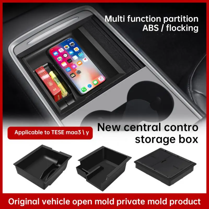 

Car Storage Box Suitable For Tesla Model3y Central Control Storage Box Modified Accessories Armrest Box Car Accessories