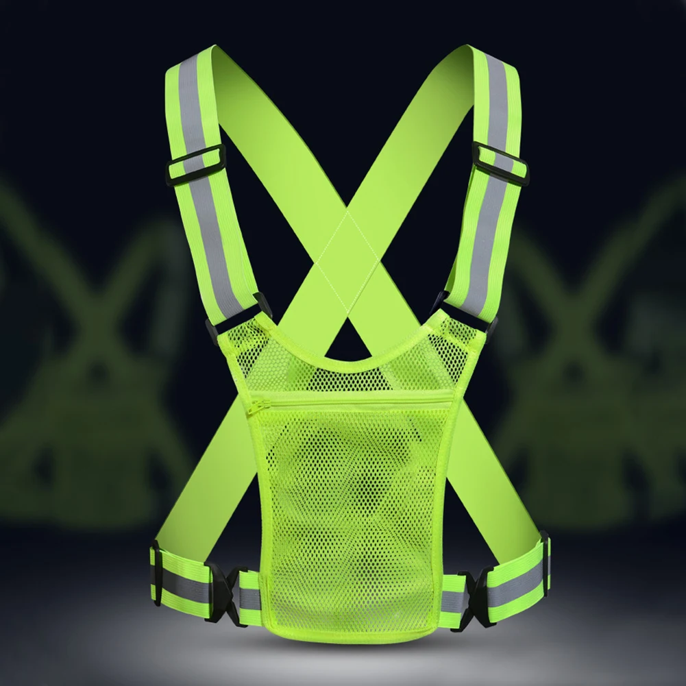 Светоотражающий защитный жилет Легкий эластичный Регулируемый для бега высокой