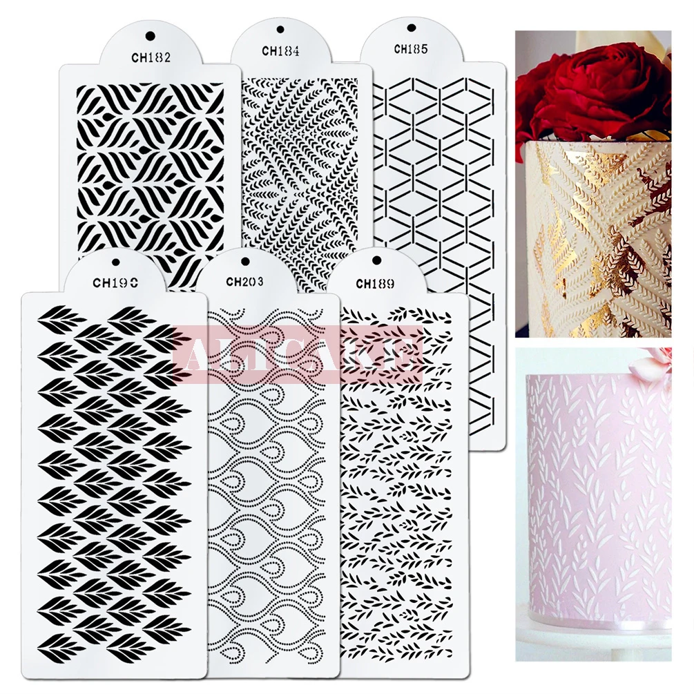 

6 комплектов торт плесень свадьба день рождения дизайн кружева торт украшение PET плесень листовой рисунок духовка 1