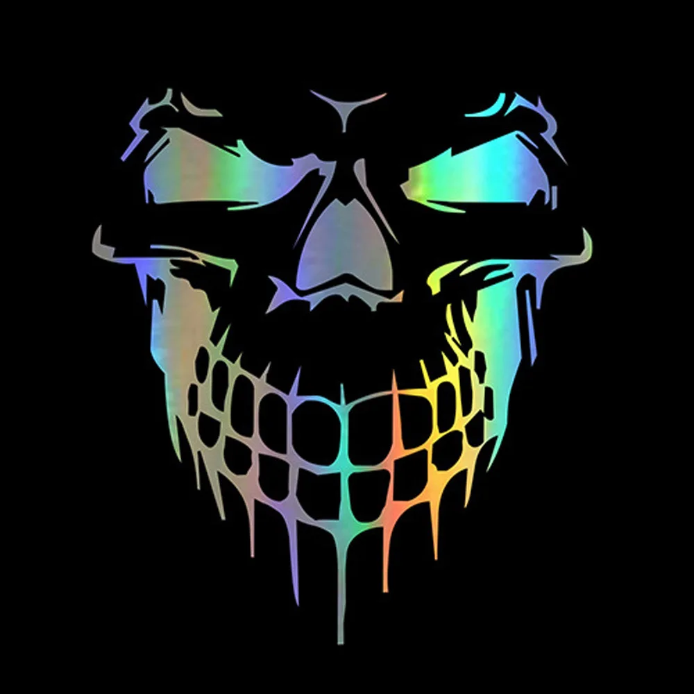 

Автомобильный череп, 3D виниловая светоотражающая пленка, забавные наклейки, наклейки, водонепроницаемые автомобильные наклейки, наклейки, ...