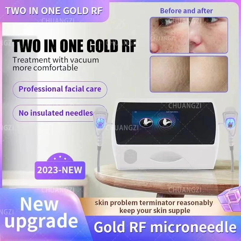 

2023 new Two in one gold RF deep moisturizing fine pore smooth line special instrument non-invasive painless white spot printing
