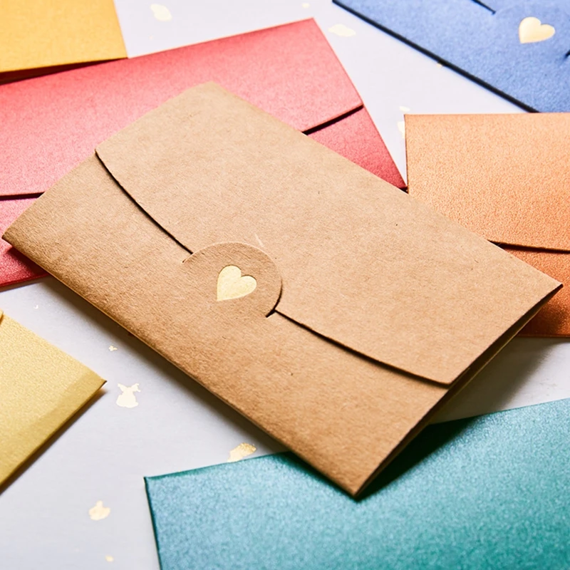 

20 Pcs Mini Glitter Envelopes Solid Color Envelopes Cash Envelopes Office Writing Stationary Kit for business Budgeting