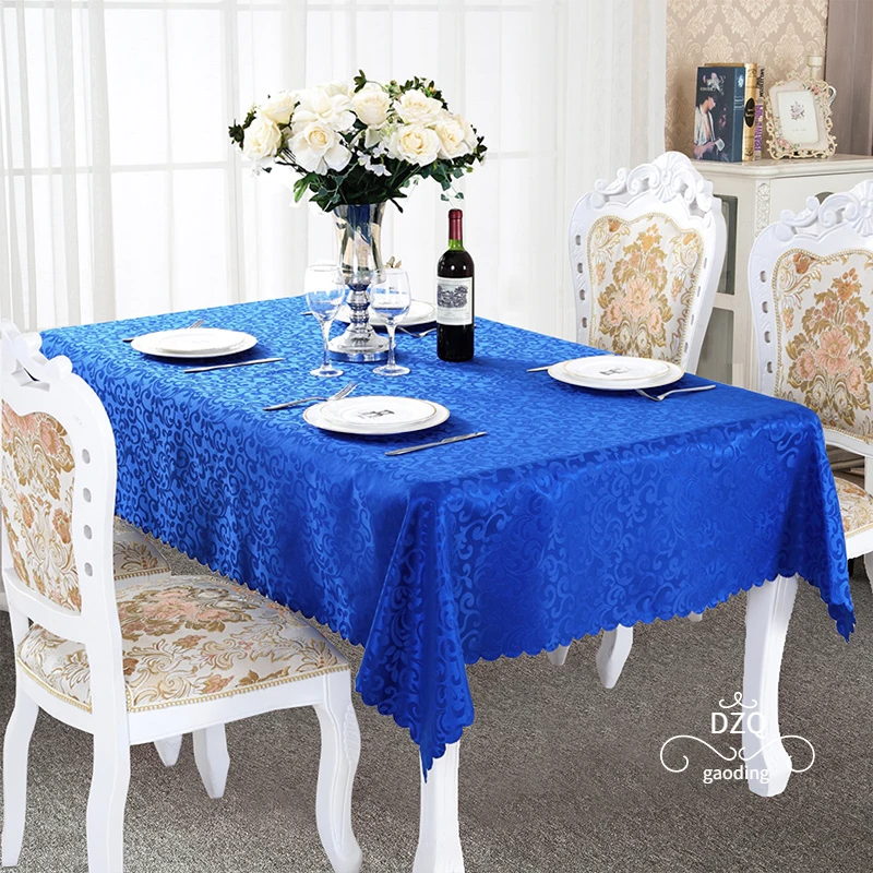 

Luxury Dining Table Protective Cover Eco-Friendly Rectangle Jacquard Tablecloth Fabric For Wedding Restaurant Recycled