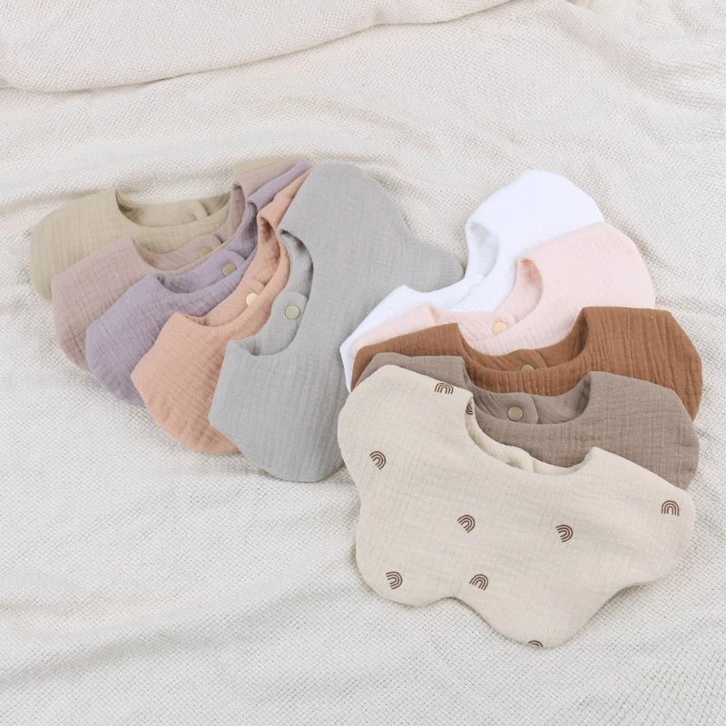 

2PCS Baby Drooling Bib Burp Cloth for 0-24 Months Infants Cotton Saliva Towel Unisex Breathable Baby Bibs for Newborn H37A