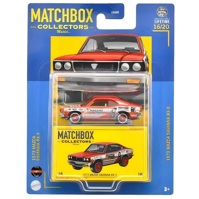 Модель автомобиля из литого сплава 2024-GBJ48 Matchbox 1/64 1973 Savanna RX-3 18 Jeep Wrangler JL 1953 Ford COE V8