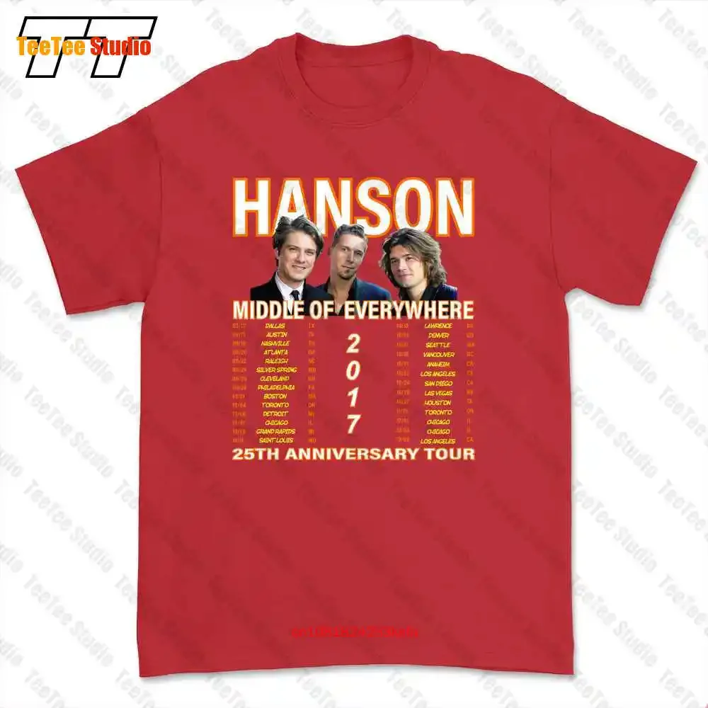 Hanson Middle Of Everywhere Tour 2017 T-shirt Tee 7L39