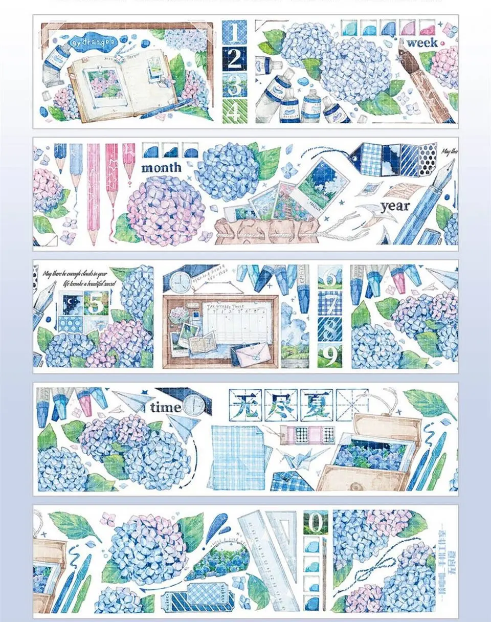 

1 петля Гортензия цветочный серебристый Блестящий питомец лента бесконечный Летний цветок Канцтовары мелкие вещи