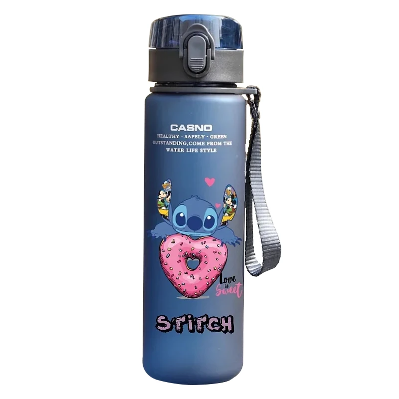 Anime 560ML Stitch Cartoon Water Cup Portable Plastic Large Capacity Figures Clear Outdoor Sports Chil Cift