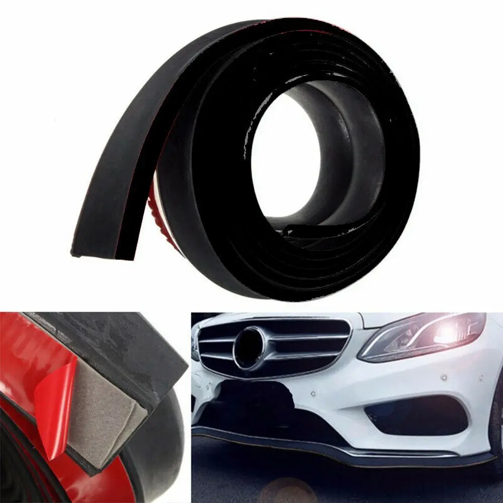 Universal Rubber Protector Bumper Lip Strip Car Lip Stickers Front Bumper Spoiler Side Splitter Exterior