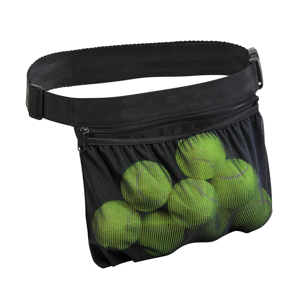 

Tennis Ball Holder Pickleball Waist Pouch for Men Women Large Mesh Bag Adjustable Band Hip Bag Ball Carrier for Outdoor Sports