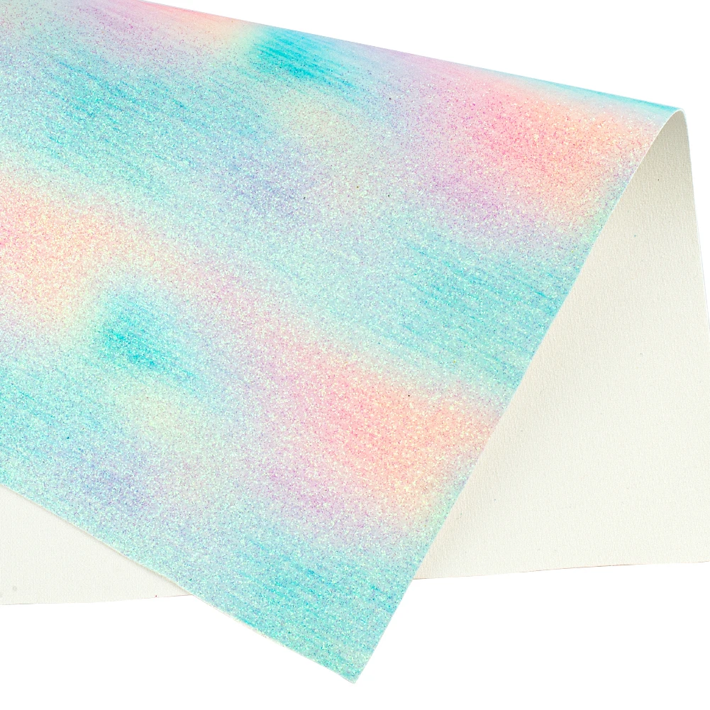 30*136 см градиентная Красочная Печатная тонкая блестящая кожа для бантиков