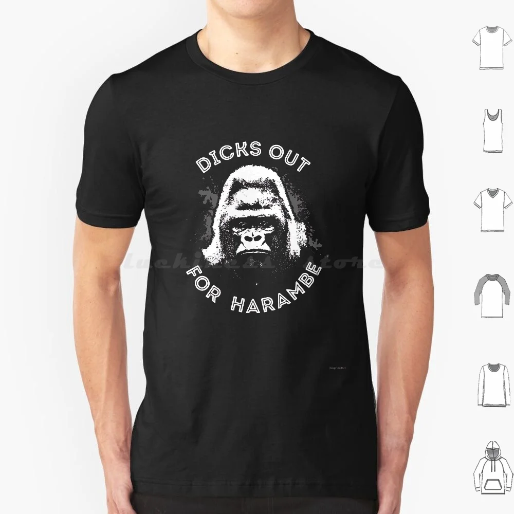 

Футболка большого размера из 100% хлопка с надписью «Dicks Out» для Harambe