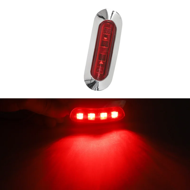 4 светодиода, автомобильный сигнальный светильник, водонепроницаемый боковой габаритный индикатор, навигационная лампа для лодки, сигнальная лампа 12-24 В