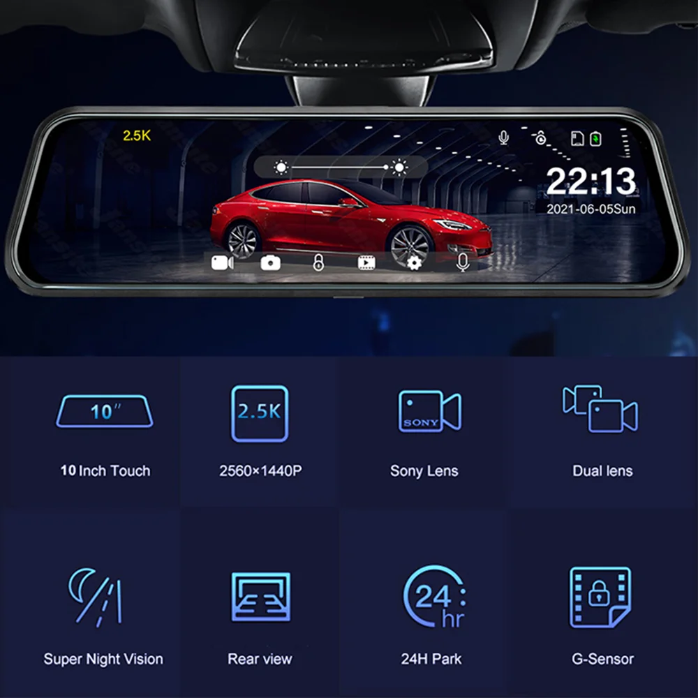 

Driving Recorder Dual Lens Front and Rear Cameras 4.3 Inch Night Vision Driving Recorder Rear Camera Video RecorderDVR HD 1080P