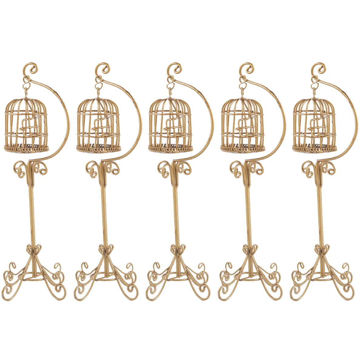 

5pcs Miniature Birdcage Model Mini House Birdcage Micro Landscape Decoration