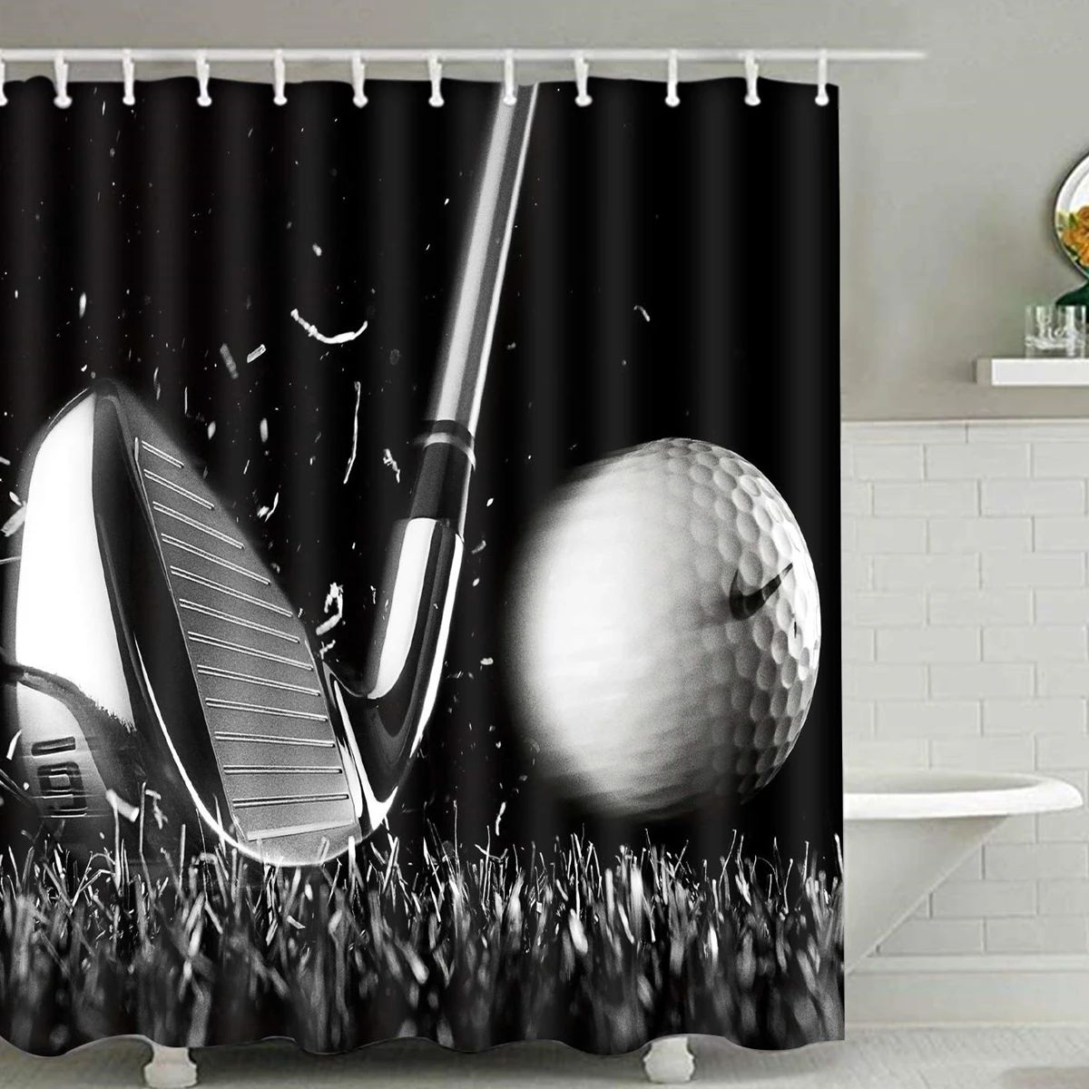 Artwork Sports Art Curtain For Bathroom Waterproof