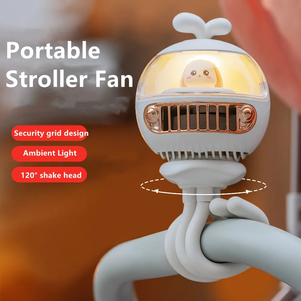 

2023 безопасный безлопастный вентилятор для коляски, перезаряжаемый от USB, 3600 мАч, работает от аккумулятора, уличный портативный беспроводной воздухоохладитель, ручной вентилятор