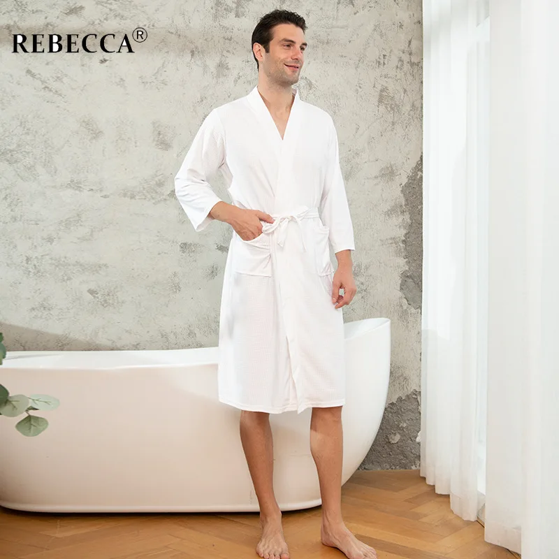 Халат-кимоно из шелковистой вафельной ткани для мужчин и женщин размеры XXXL |