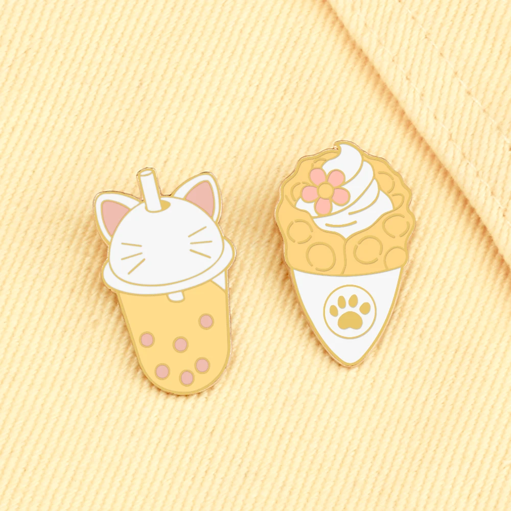 Новая милая маленькая цветочная собачья лапа мороженое эмалированная булавка